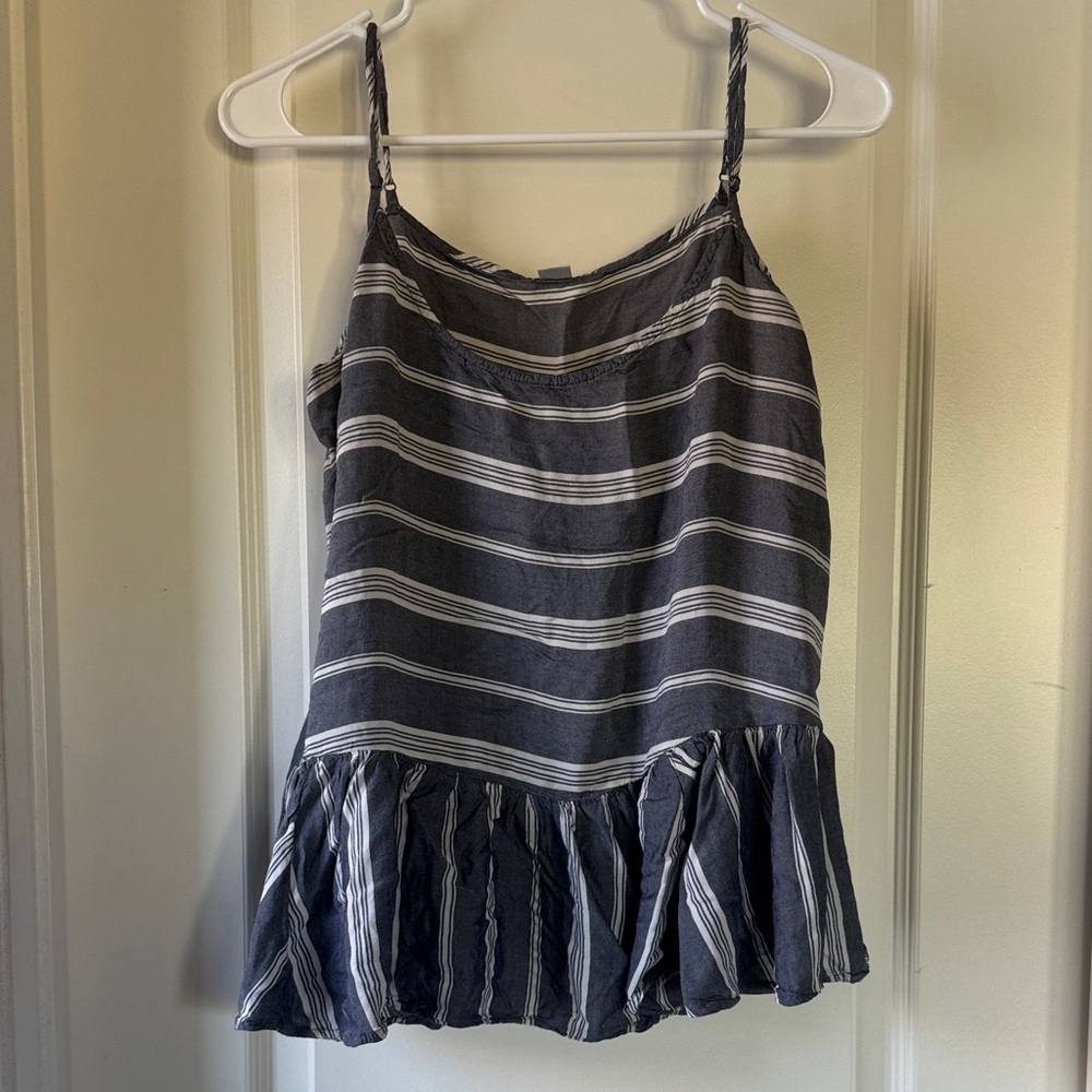 Old Navy Charcoal and White Striped Camisole / A57